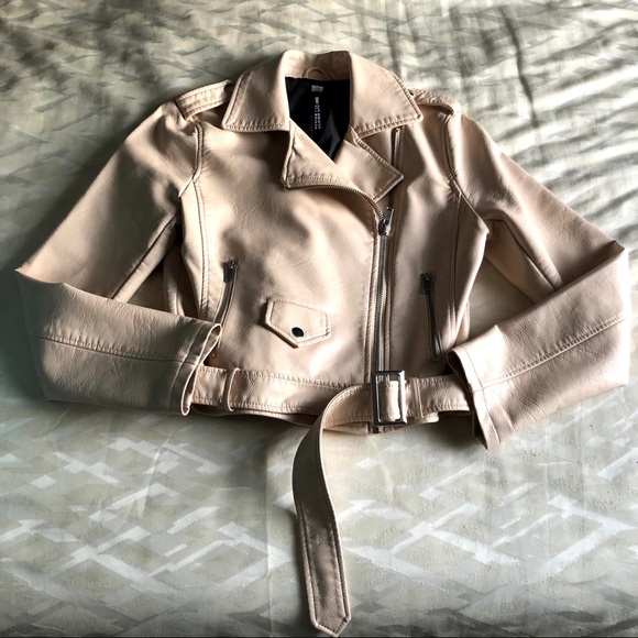 NWOT Baby Pink Leather Jacket - Picture 1 of 4